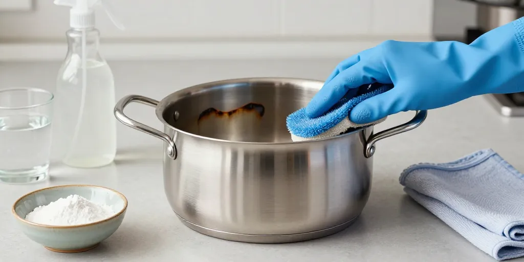 cómo quitar el quemado de una olla