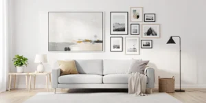como decorar encima del sofá