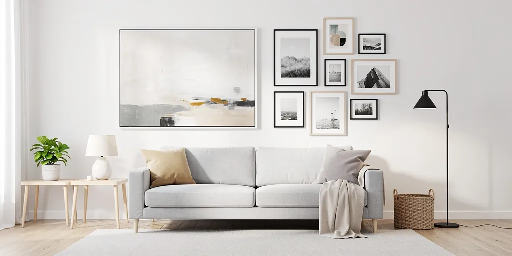como decorar encima del sofá