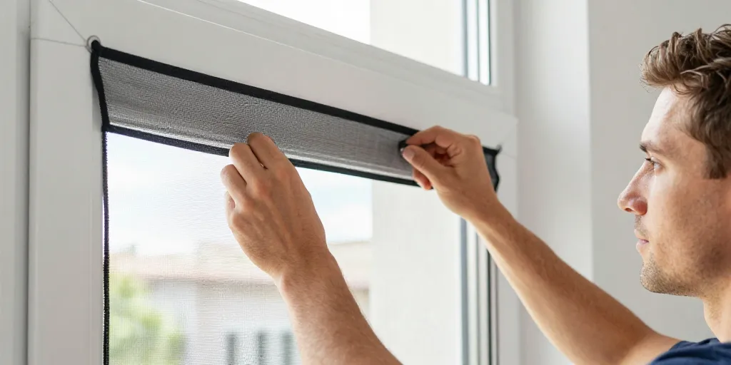 como poner una mosquitera en una ventana